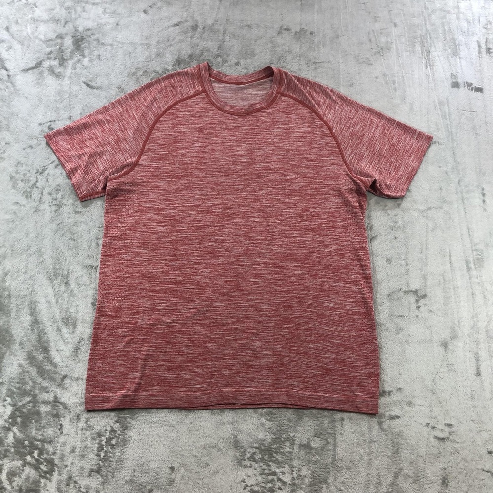 Lululemon Shirt Mens Large Red Raglan Short Sleeve Athletic Tee Gym